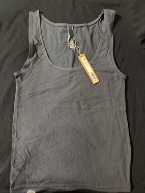 SKIMS Ribbed Tank Top - Charcoal Gray